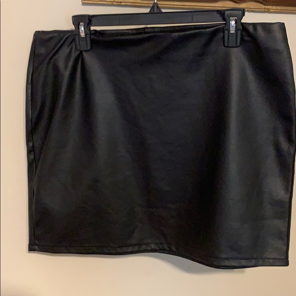 Black pleather skirt. From Macy’s.